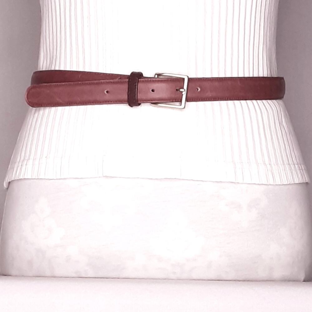 💎Dockers Leather Belt Mens Small Waist Burnt Umber Brown